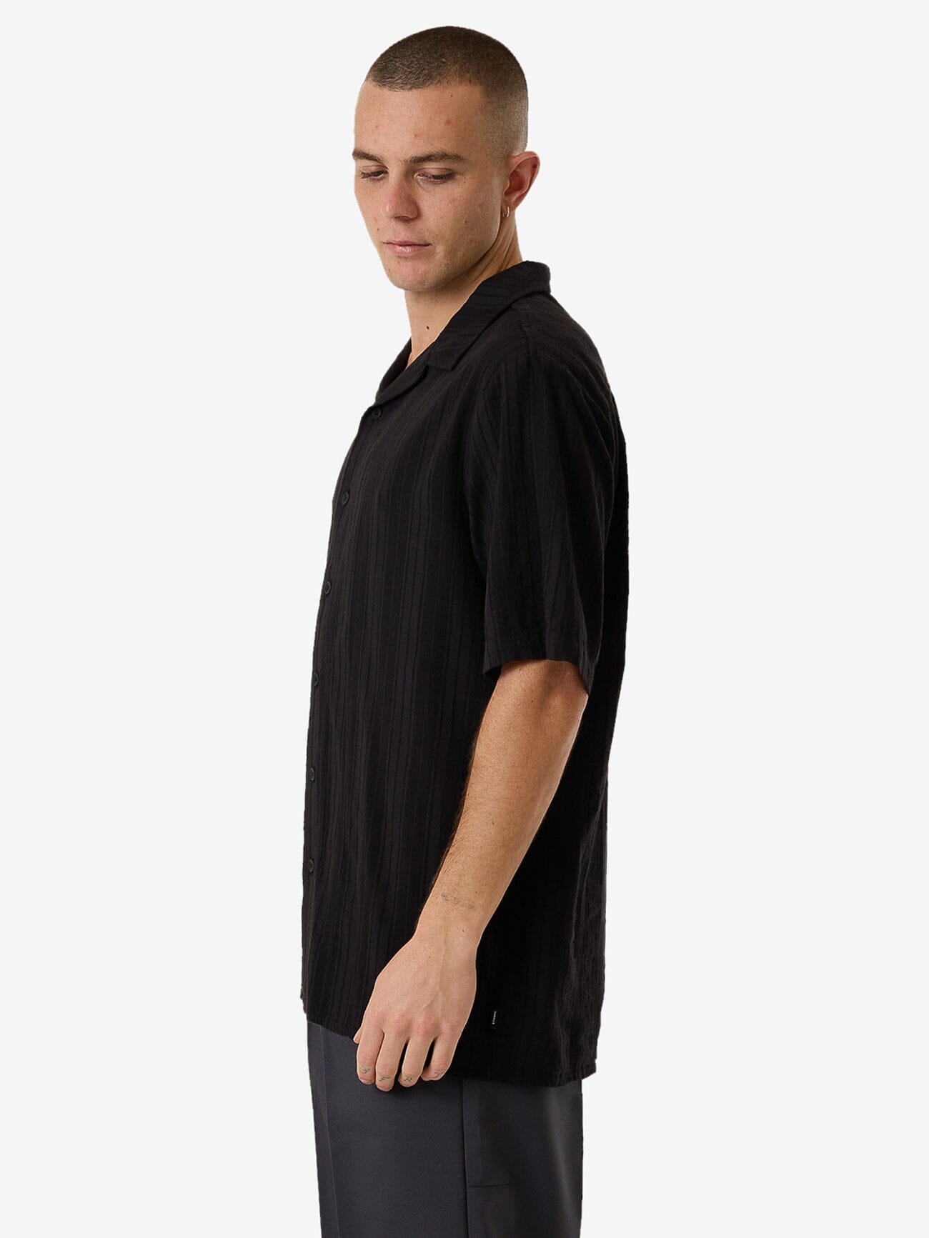 Swan Song Bowling Shirt - Black XS