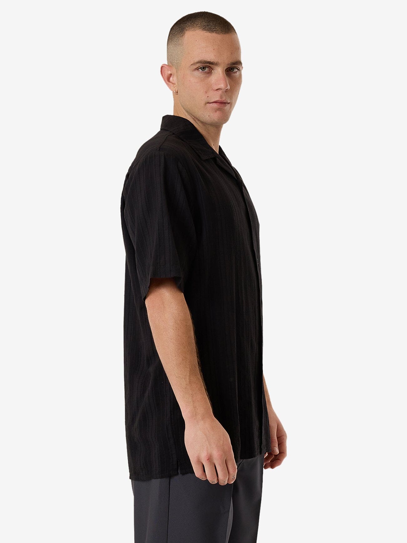 Swan Song Bowling Shirt - Black XS