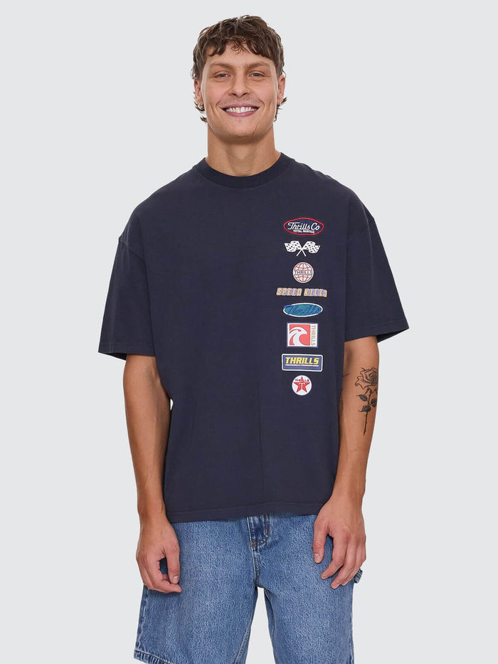 Total Service Stacked Box Fit Oversize Tee - Total Eclipse XS