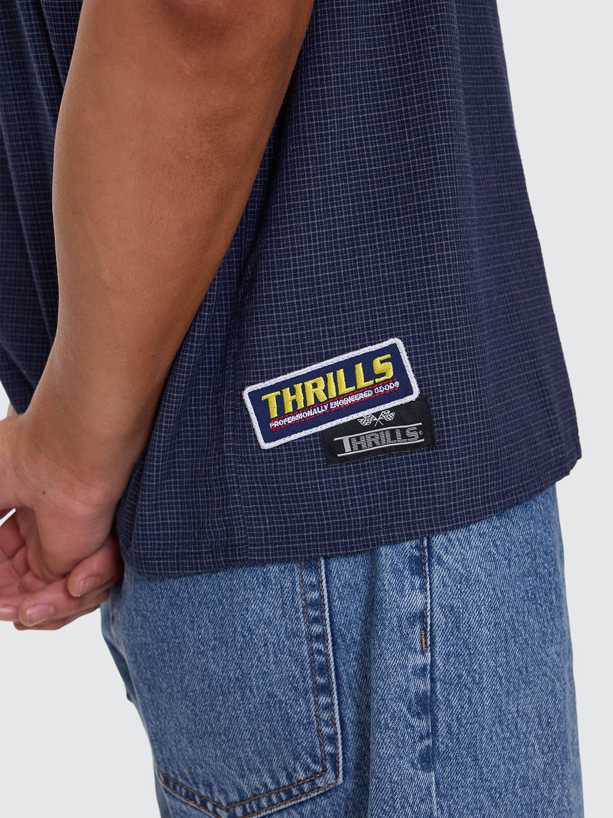 Total Service Cropped Short Sleeve Work Shirt - Dark Royal XS