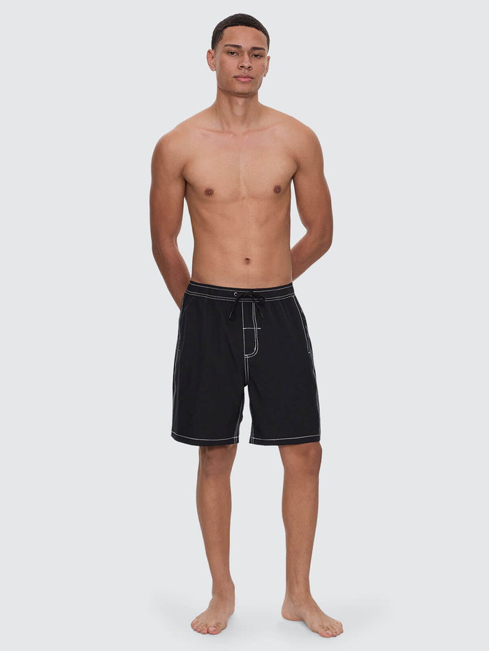 Run For The Hills Elastic Waist Boardshort - Black 28