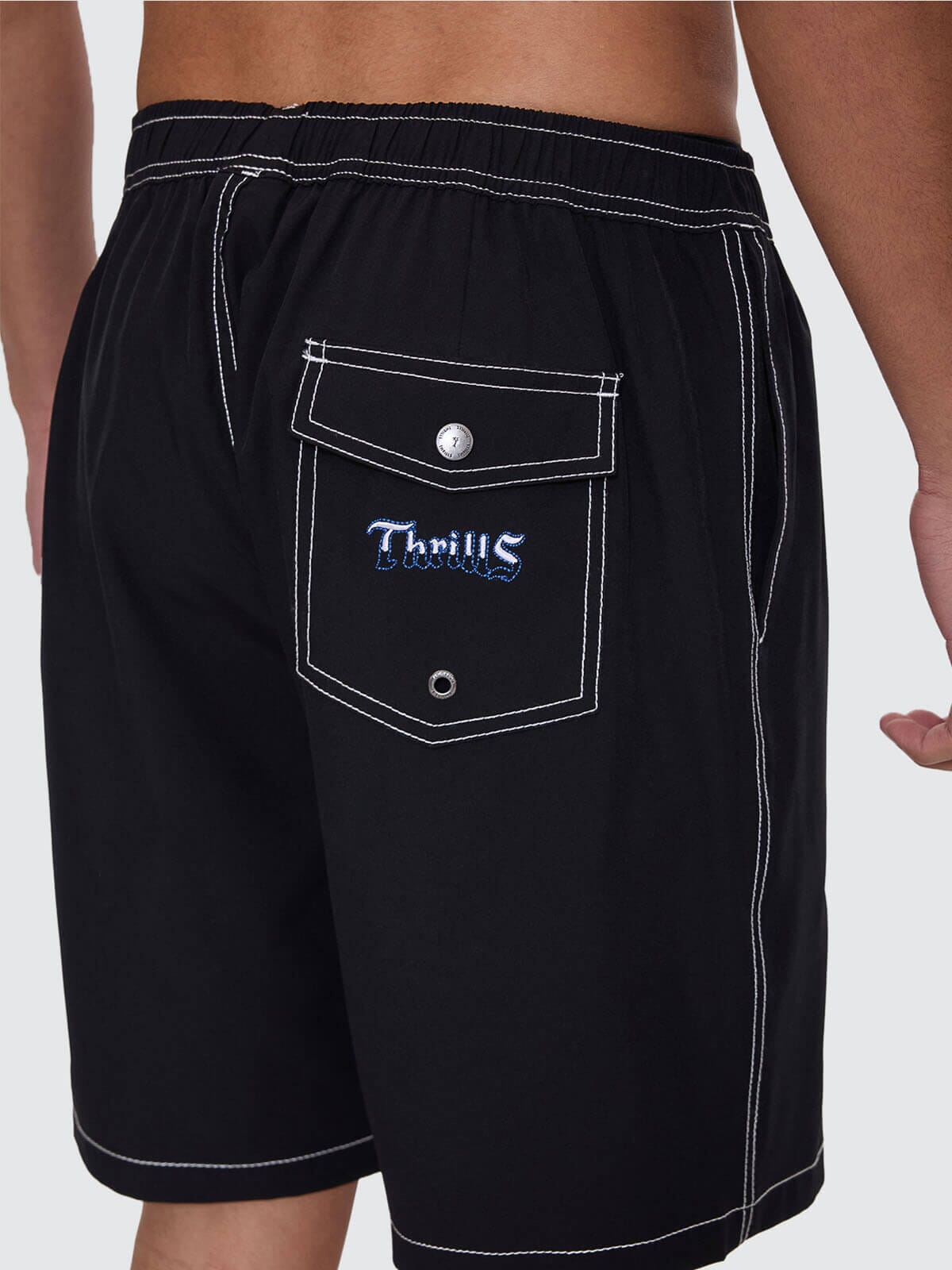 Run For The Hills Elastic Waist Boardshort - Black 28