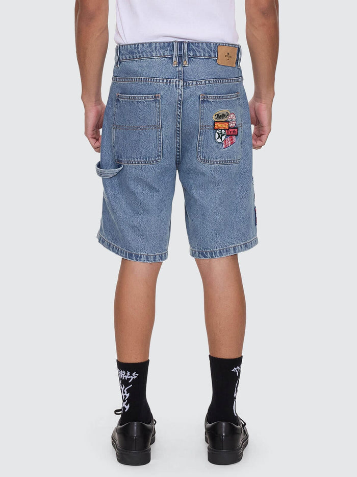 Total Service Mid Slacker Relaxed Long Denim Short - Trucker Blue 26