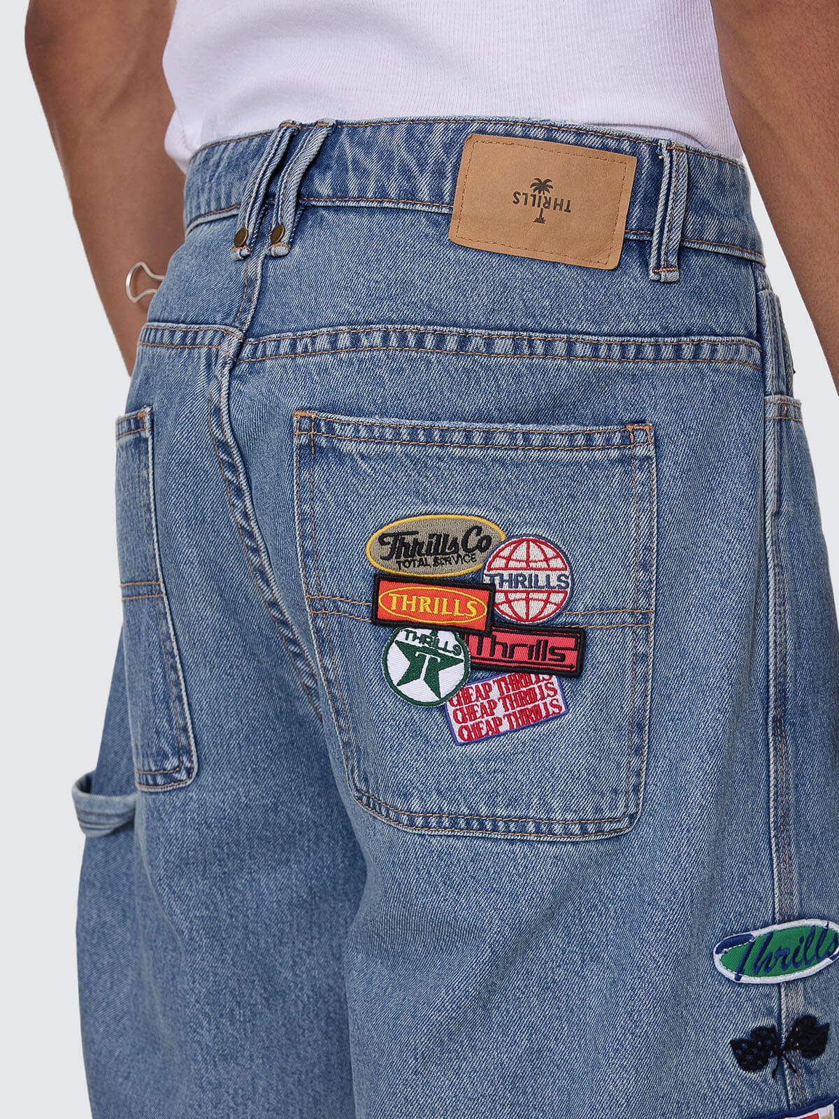 Total Service Mid Slacker Relaxed Long Denim Short - Trucker Blue 26