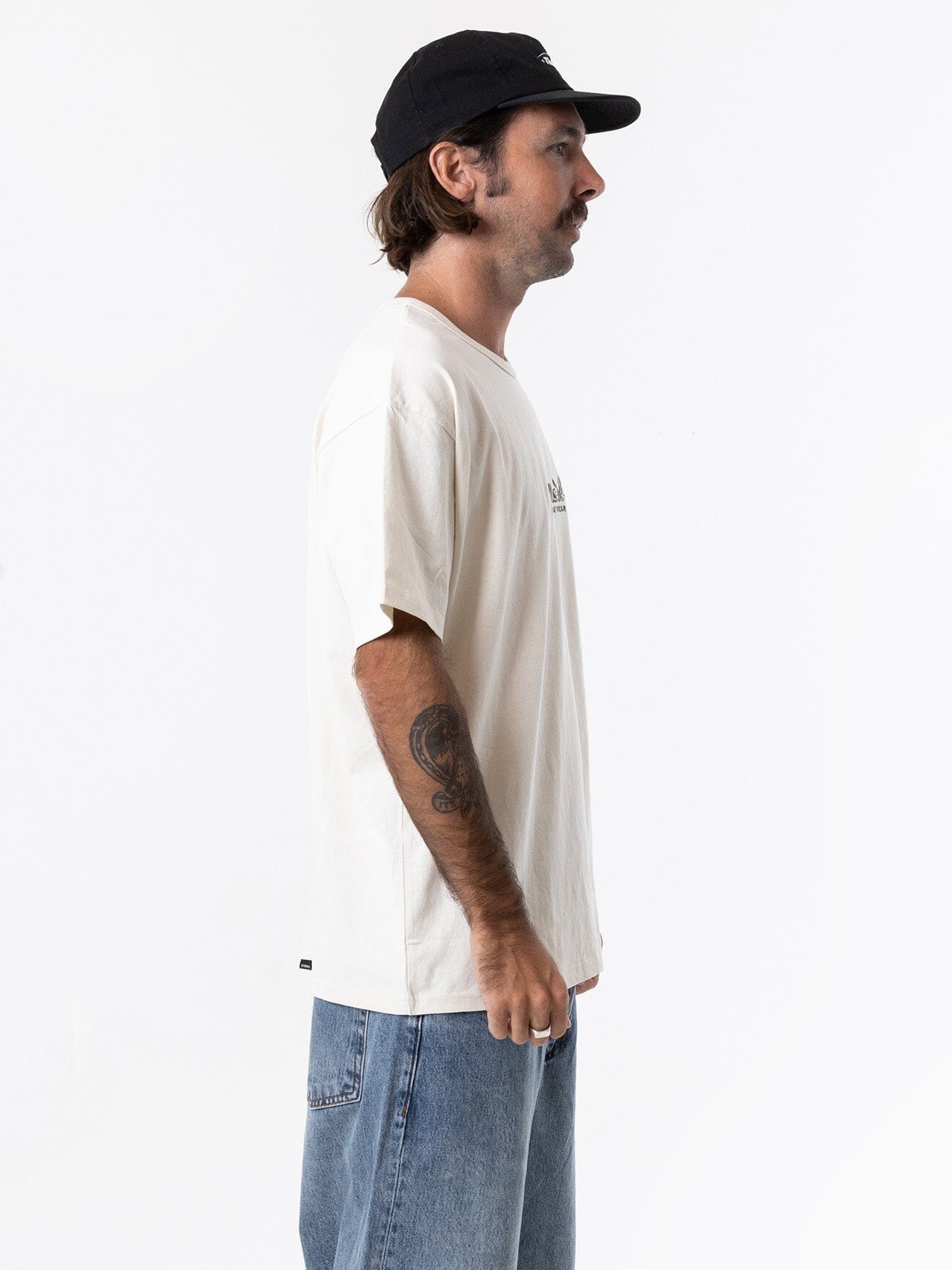 Thrills Workwear Embro Box Fit Tee - Heritage White