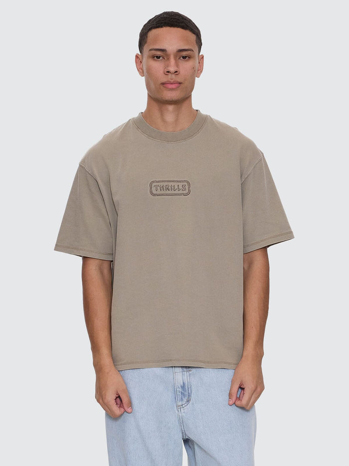 Lost In Paradise Embro Box Fit Cropped Tee - Aluminium