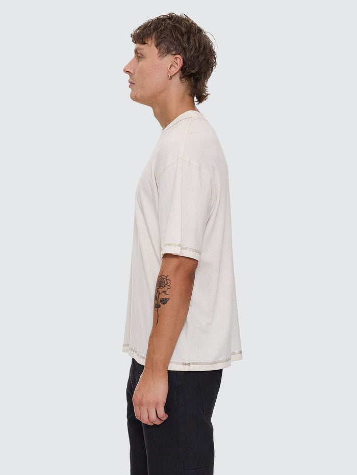 Lost In Paradise Embro Box Crop Tee - Unbleached