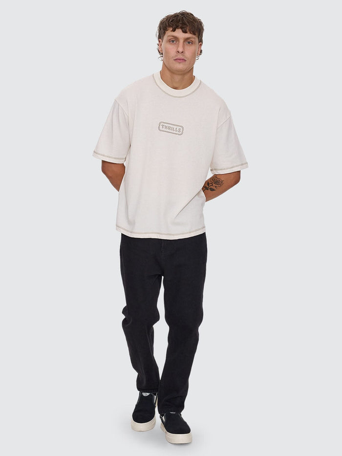 Lost In Paradise Embro Box Crop Tee - Unbleached