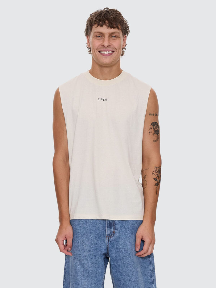 Minimal Thrills Merch Fit Muscle Tee - Heritage White