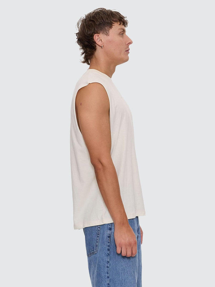 Minimal Thrills Merch Fit Muscle Tee - Heritage White