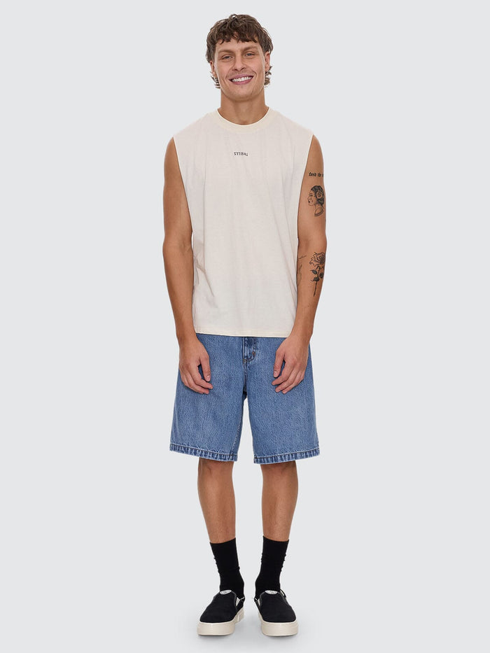 Minimal Thrills Merch Fit Muscle Tee - Heritage White