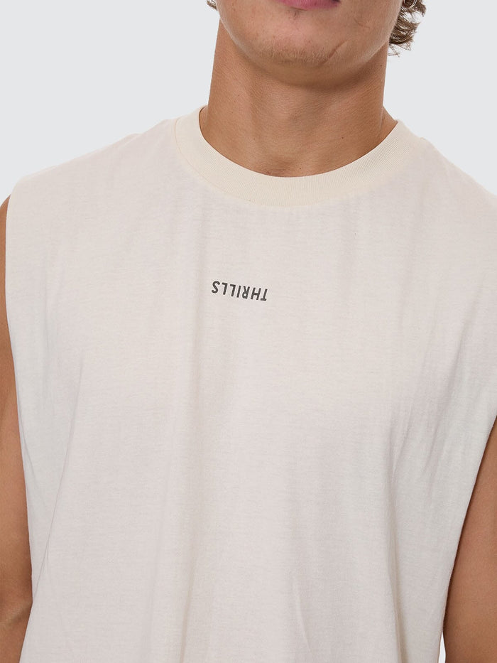 Minimal Thrills Merch Fit Muscle Tee - Heritage White