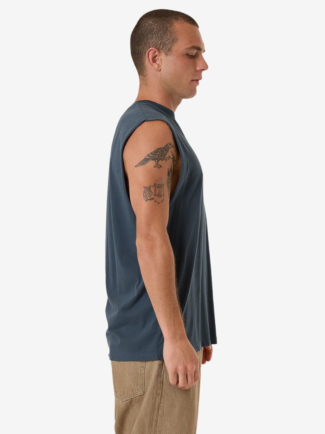 Minimal Thrills Merch Fit Muscle Tee - Dark Slate XS