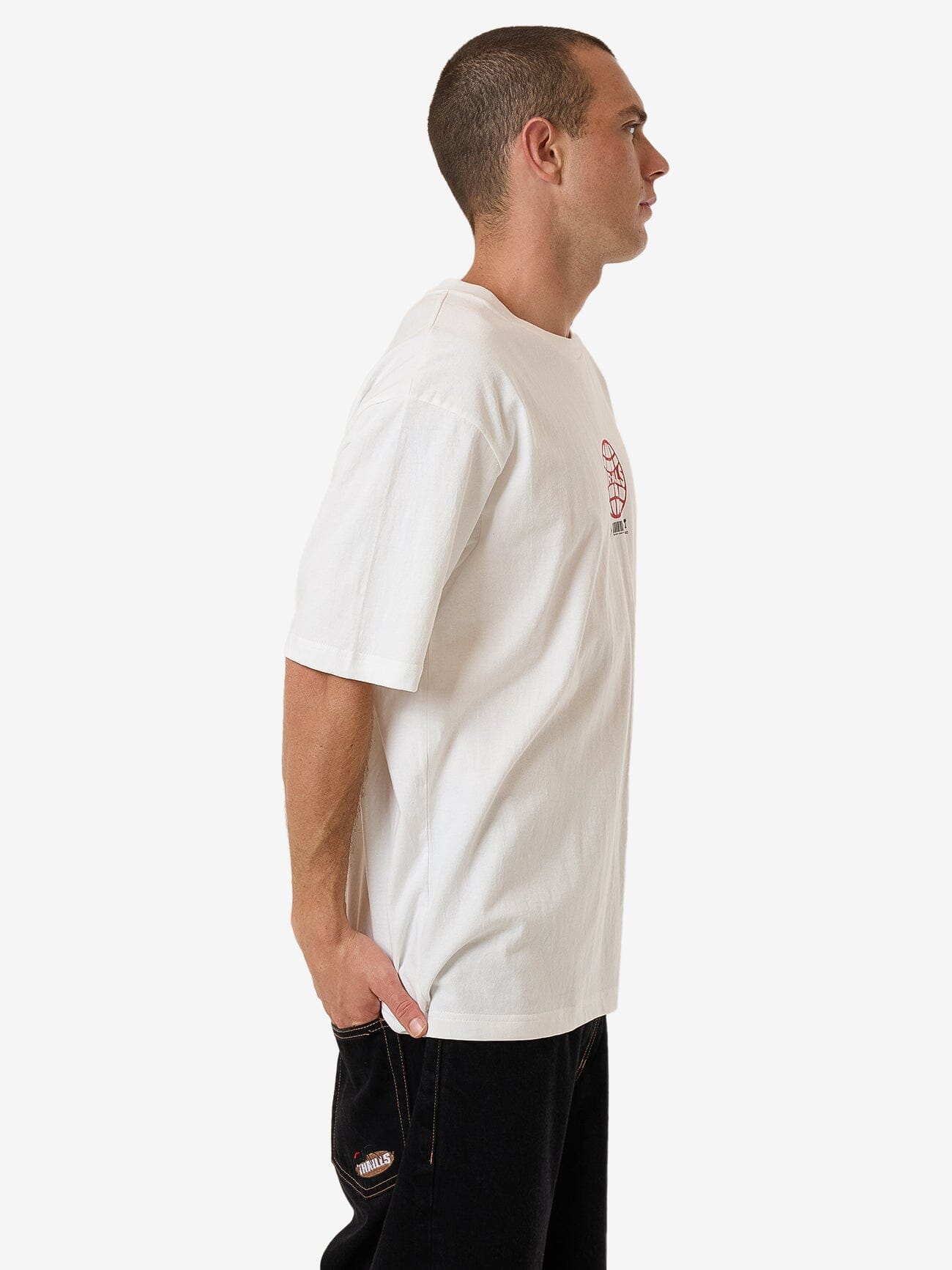 Hidden Agenda Oversize Fit Tee - Dirty White XS