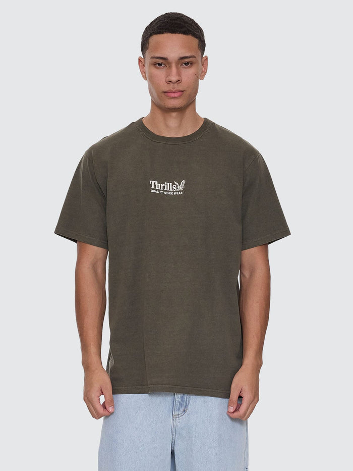 Thrills Workwear Embro Merch Fit Tee - Grape Leaf