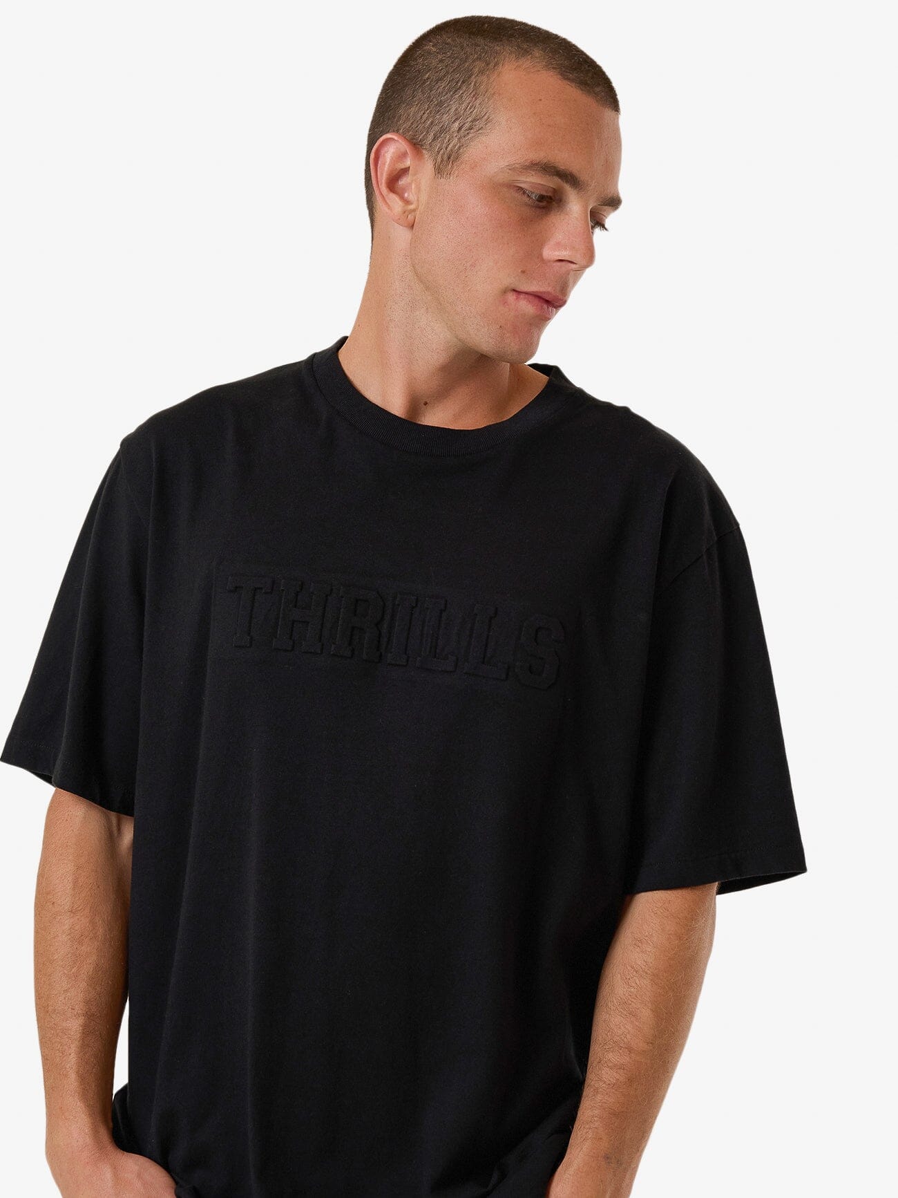 Roosevelt Emboss Oversize Fit Tee - Black