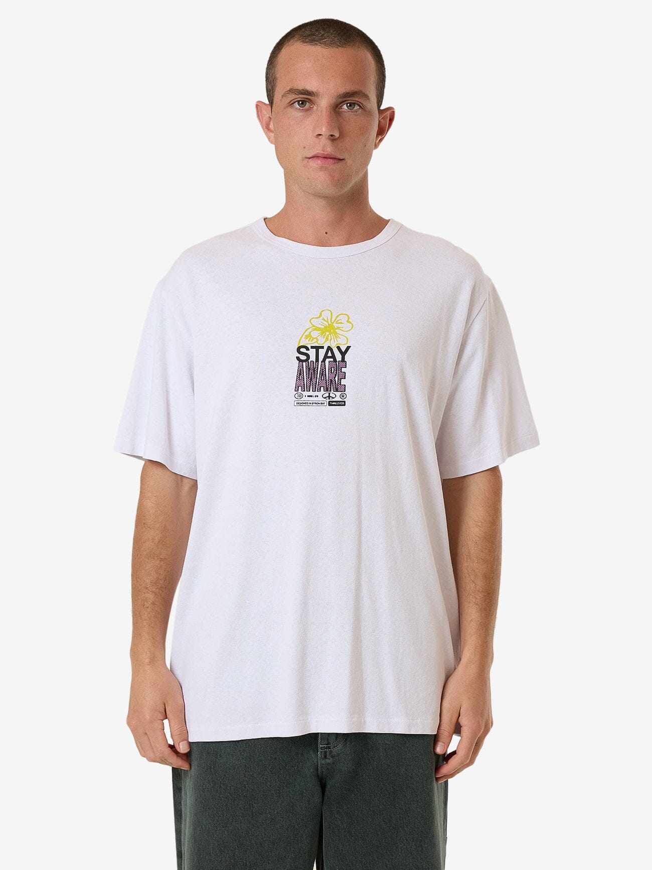 Hemp Stay Aware Merch Fit Tee - Lucent White XS