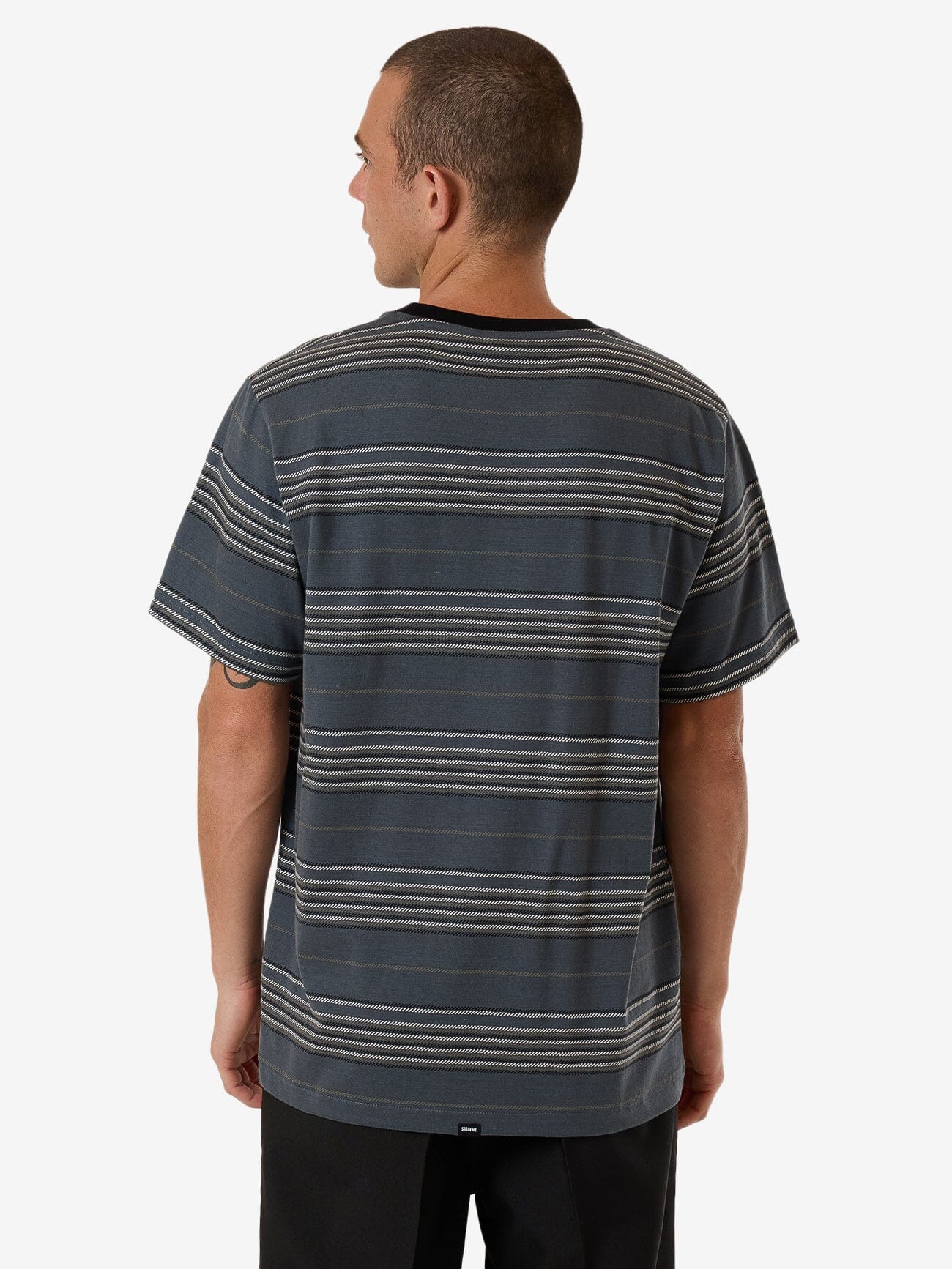 Heavy Times Stripe Merch Fit Tee - Light Petrol XS