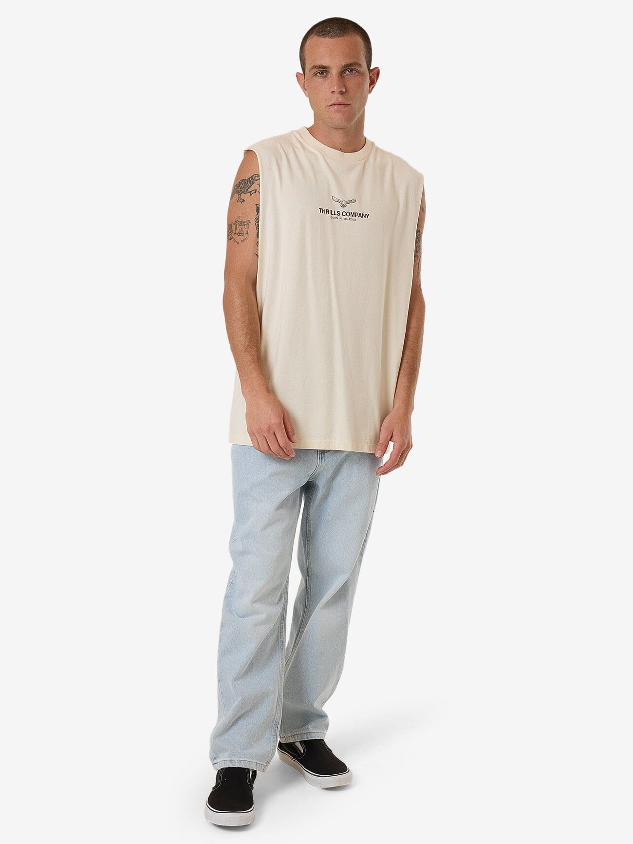 Emblem Merch Fit Muscle Tee - Unbleached XS