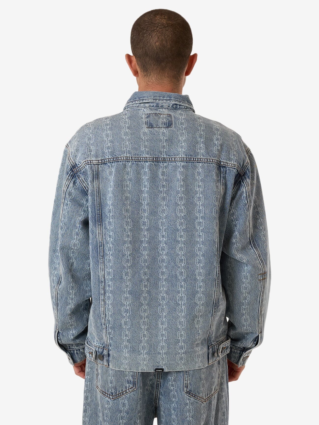 Chain Reaction Canyon Oversized Denim Jacket - Faded Rinse Indigo XS