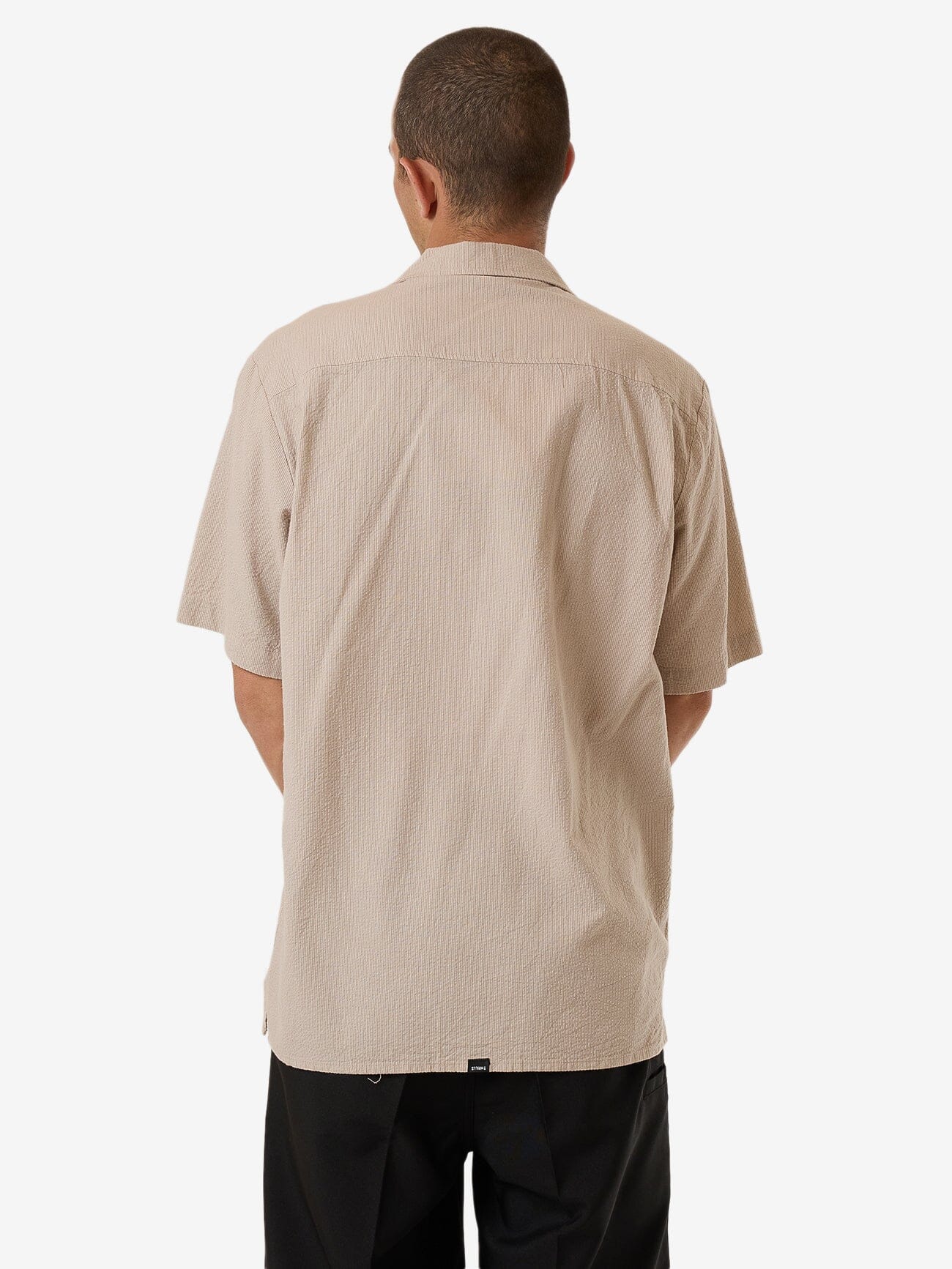 Minimal Thrills Stripe Bowling Shirt - Heritage White XS