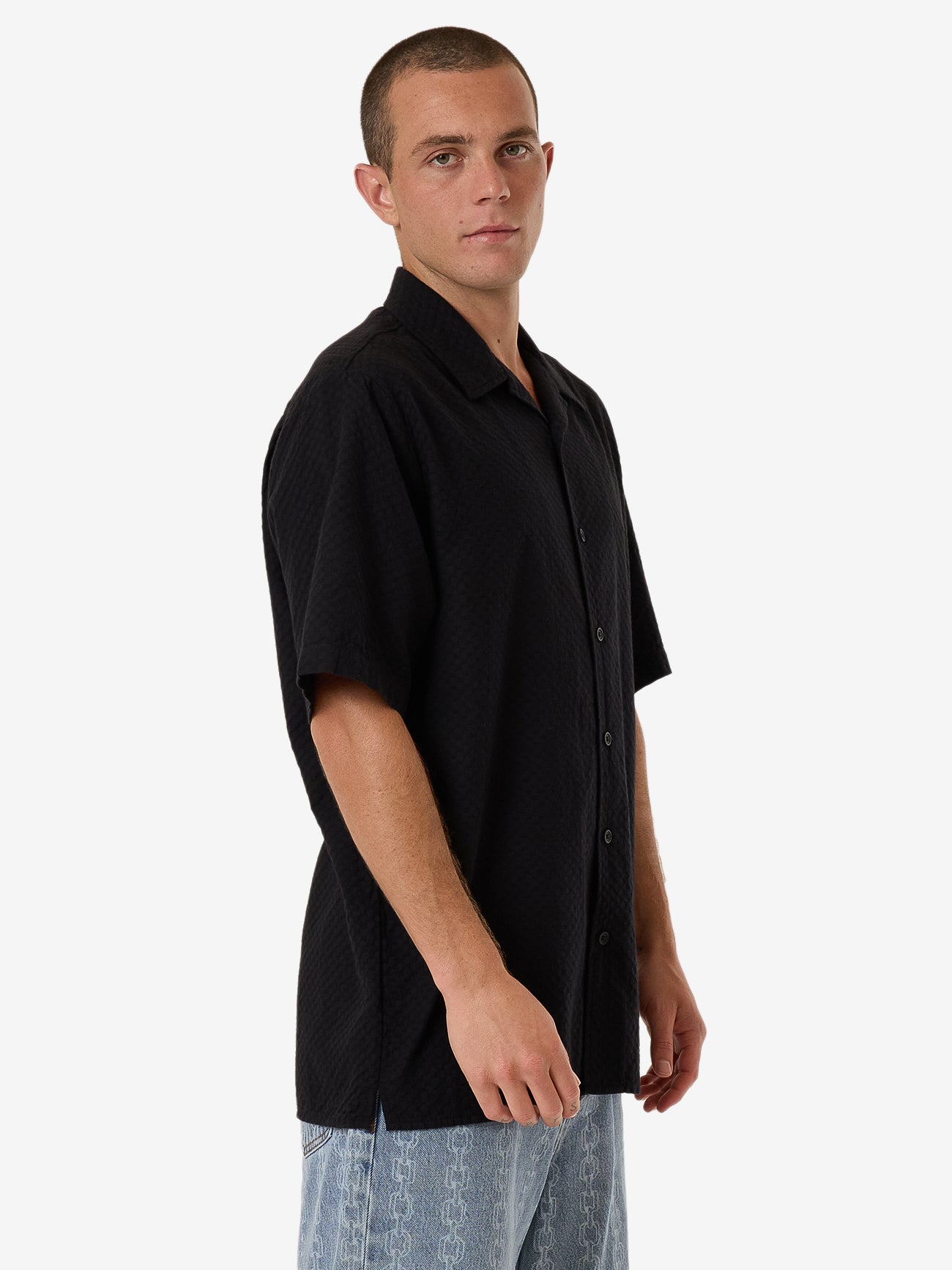 Distortion Bowling Shirt - Black XS