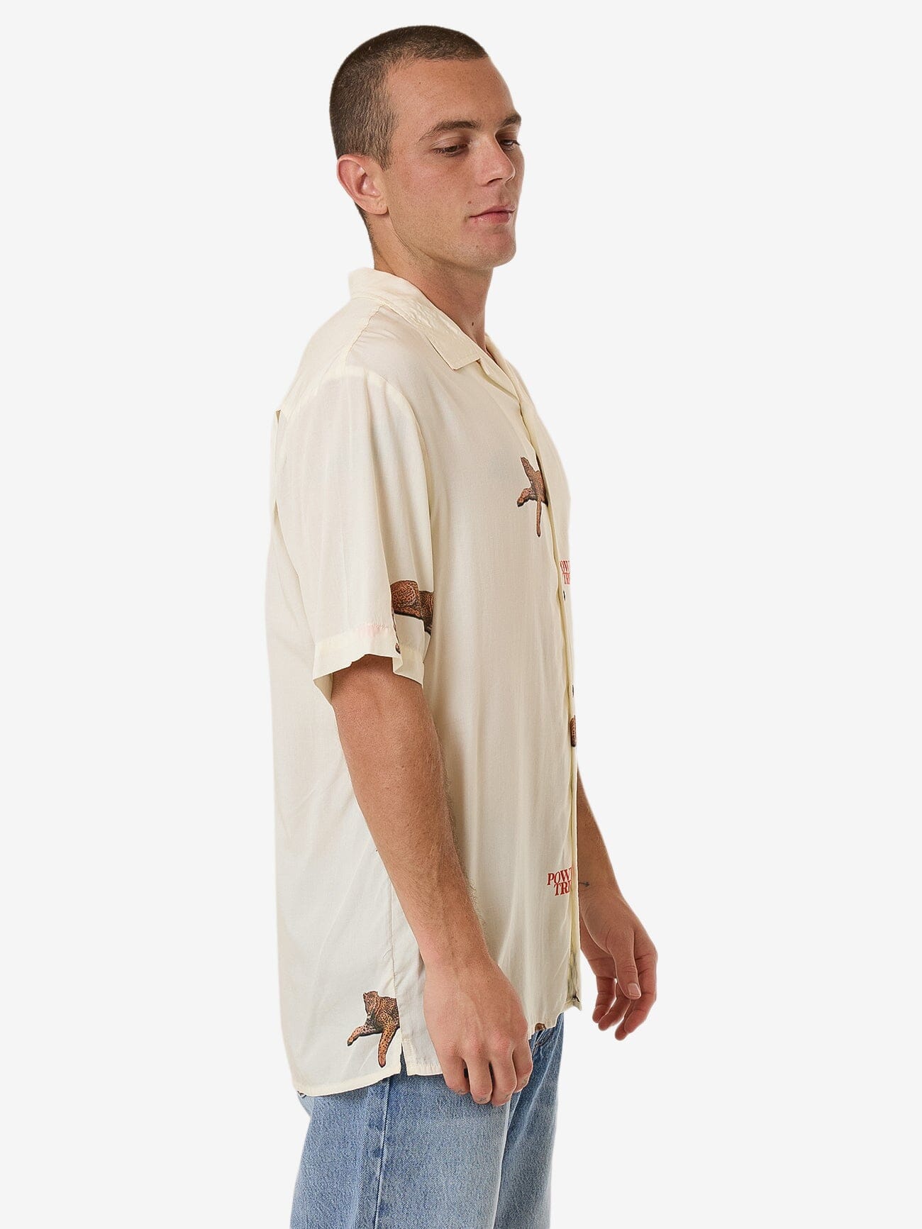 Power Trip Bowling Shirt - Heritage White XS