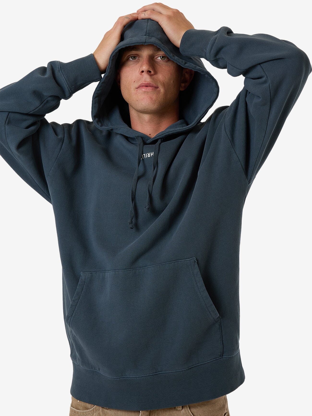 Minimal Thrill Slouch Pull On Hood - Dark Slate XS