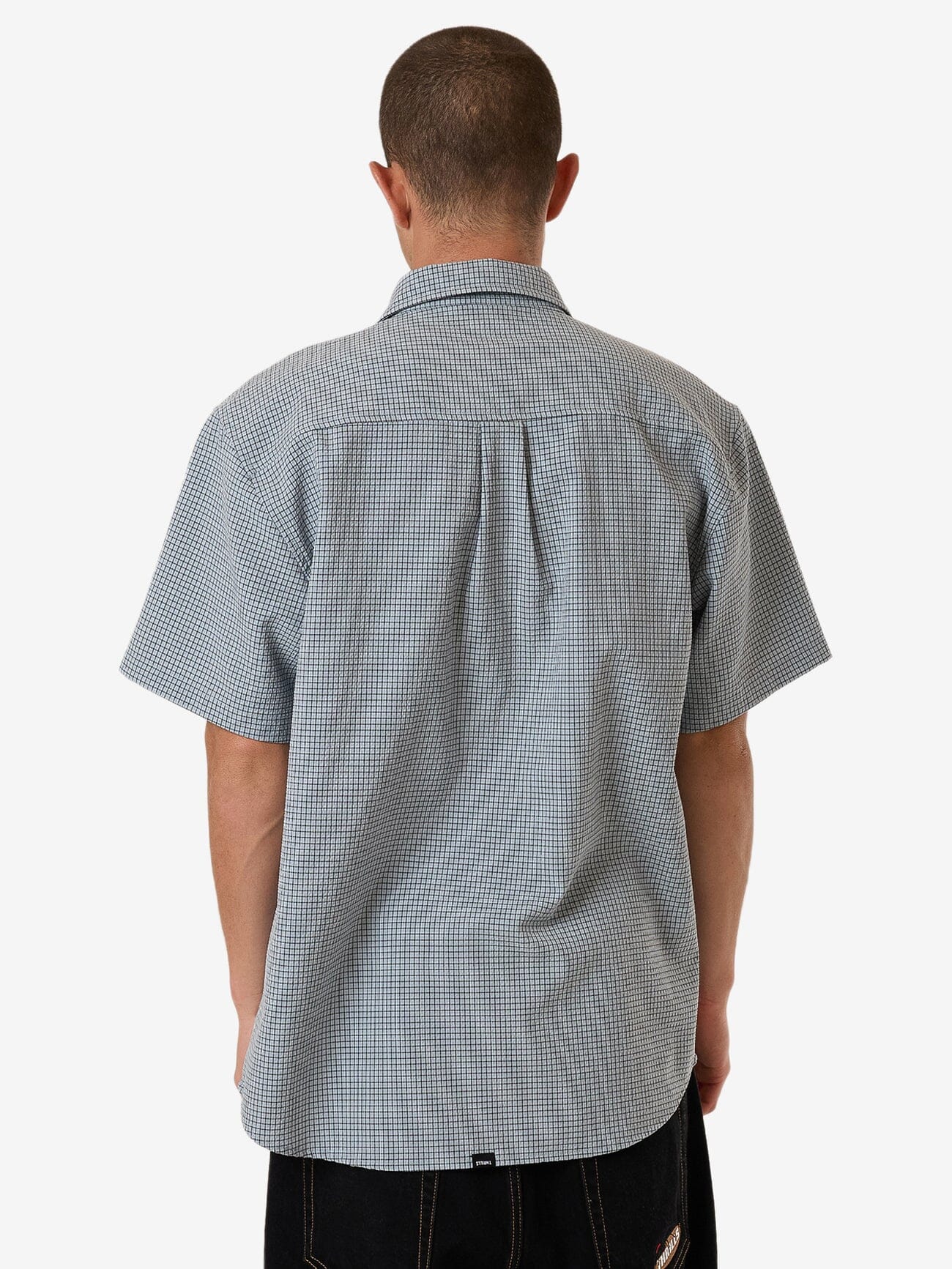 Morphing Check Short Sleeve Shirt - Crystal Blue