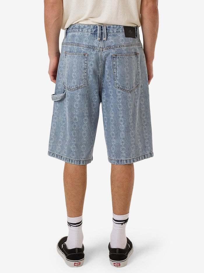 Chain Reaction Big Slacker Denim Short - Faded Rinse Indigo 28