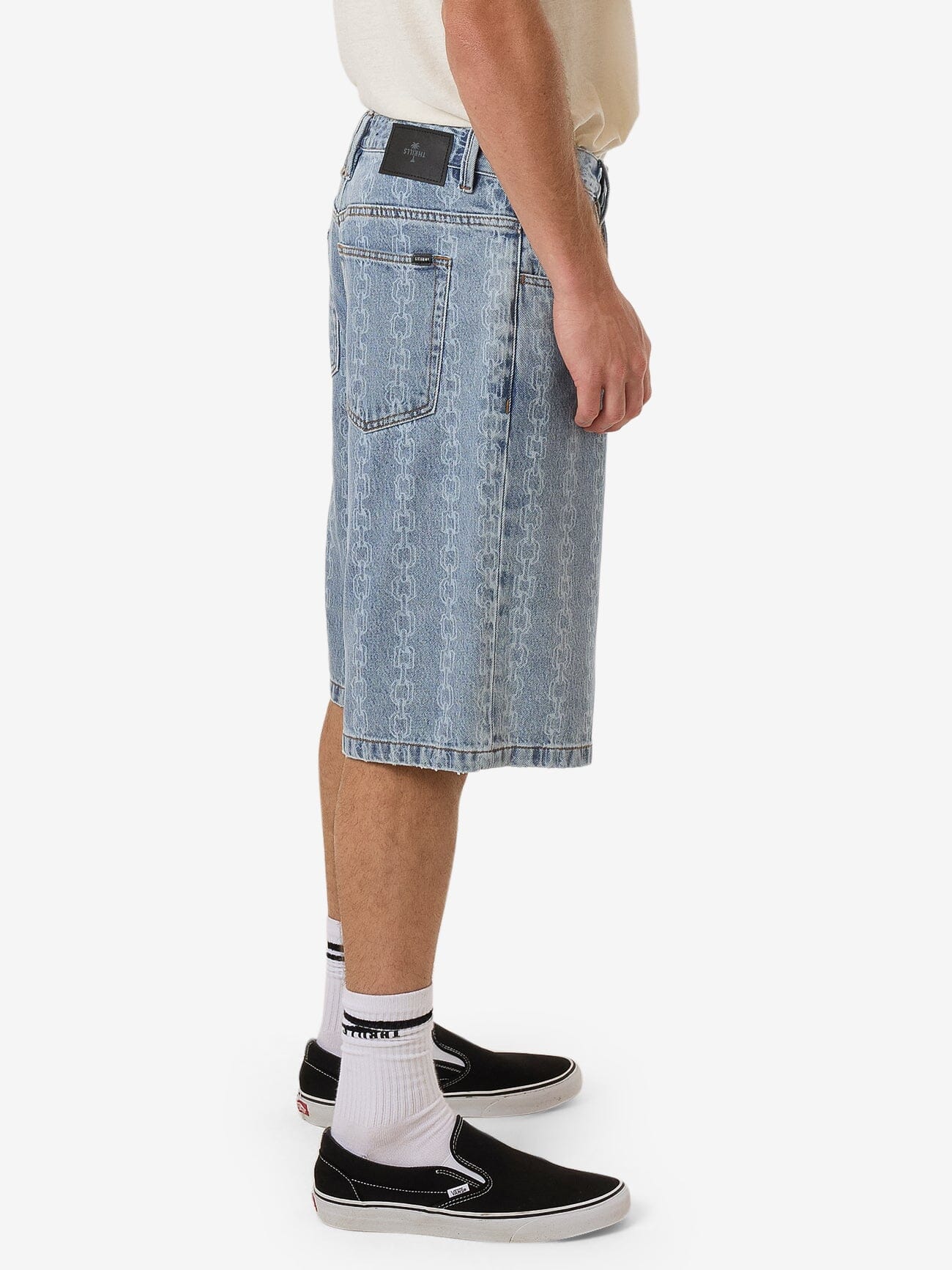 Chain Reaction Big Slacker Denim Short - Faded Rinse Indigo 28