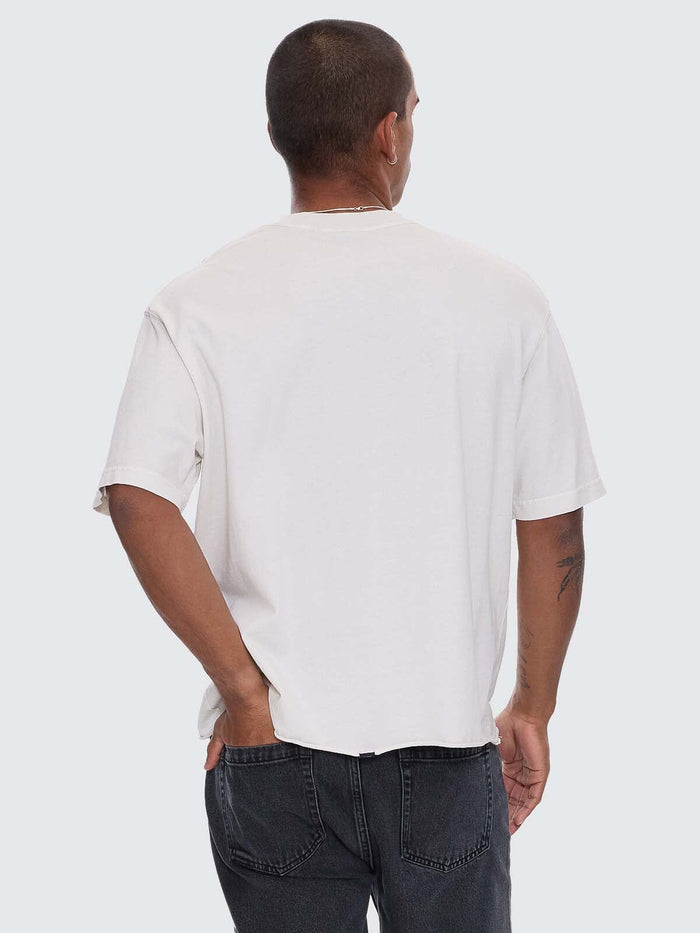 Excitement Excitement Embro Box Fit Oversize Cropped Raw Hem Tee - Lily White XS