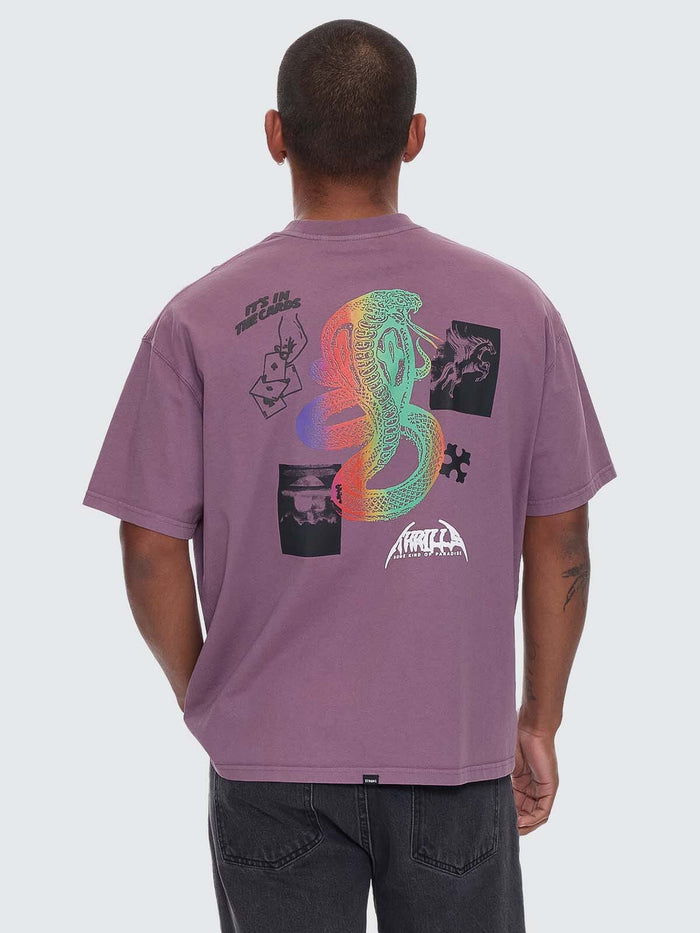 It's In The Cards Box Fit Oversize Tee - Vintage Mauve XS