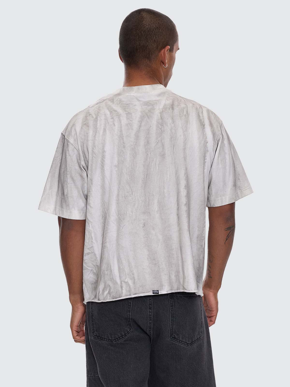 Arts Sunfade Box Fit Oversize Cropped Raw Hem Tee - Sunfade Bleach Charcoal XS
