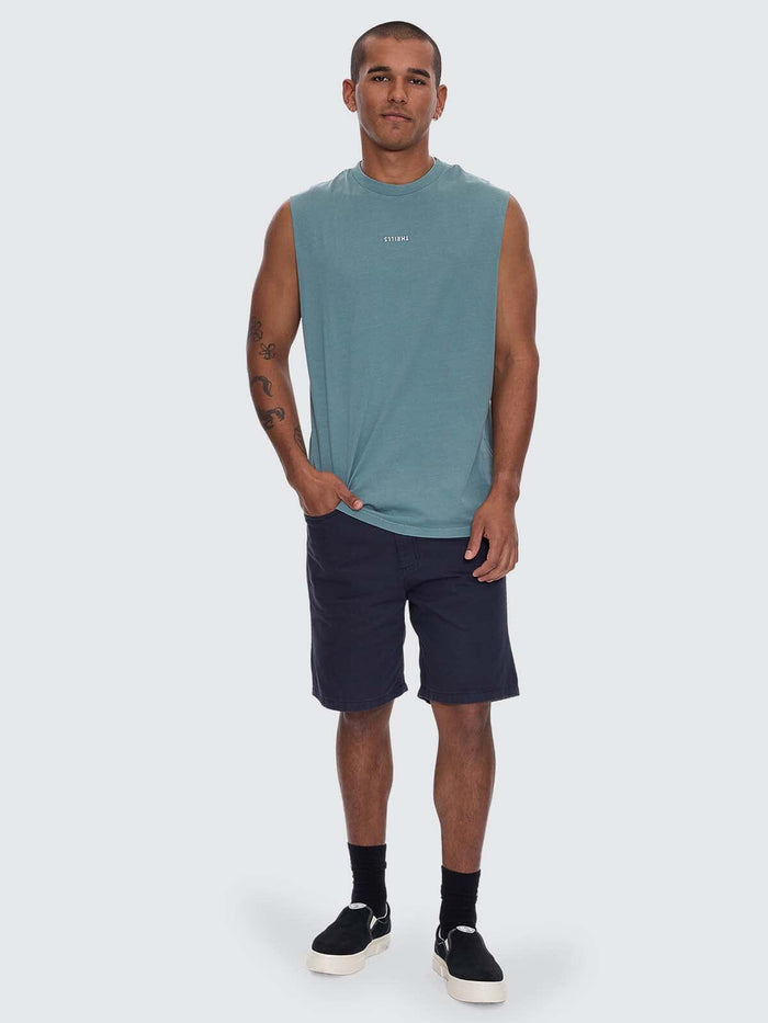 Minimal Thrills Merch Fit Muscle Tee - Green Coast XS