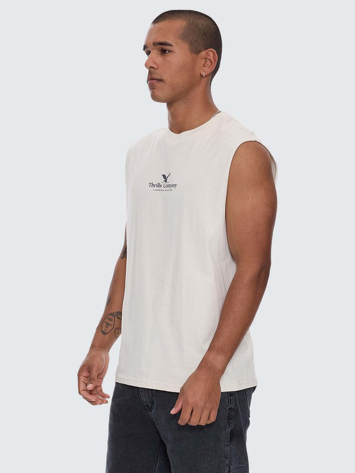 A Haven For The Restless Merch Fit Muscle Tee - Heritage White XS
