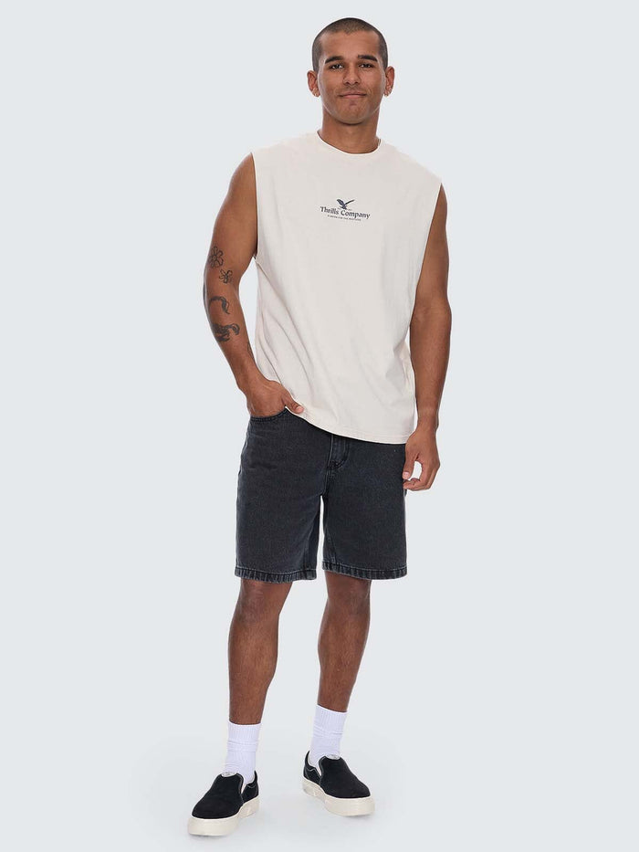 A Haven For The Restless Merch Fit Muscle Tee - Heritage White XS