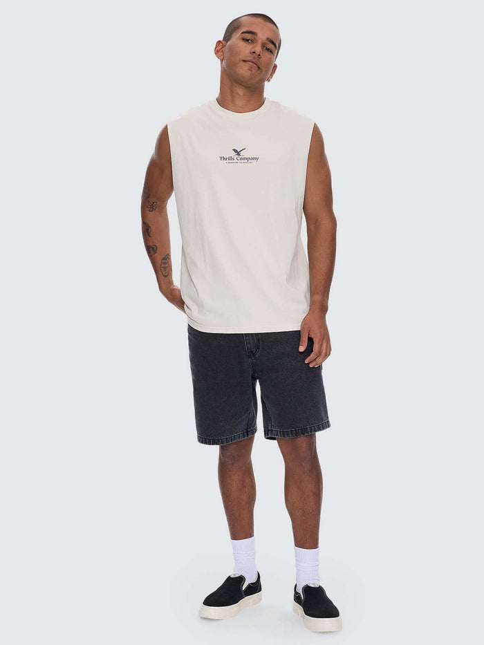 A Haven For The Restless Merch Fit Muscle Tee - Heritage White XS
