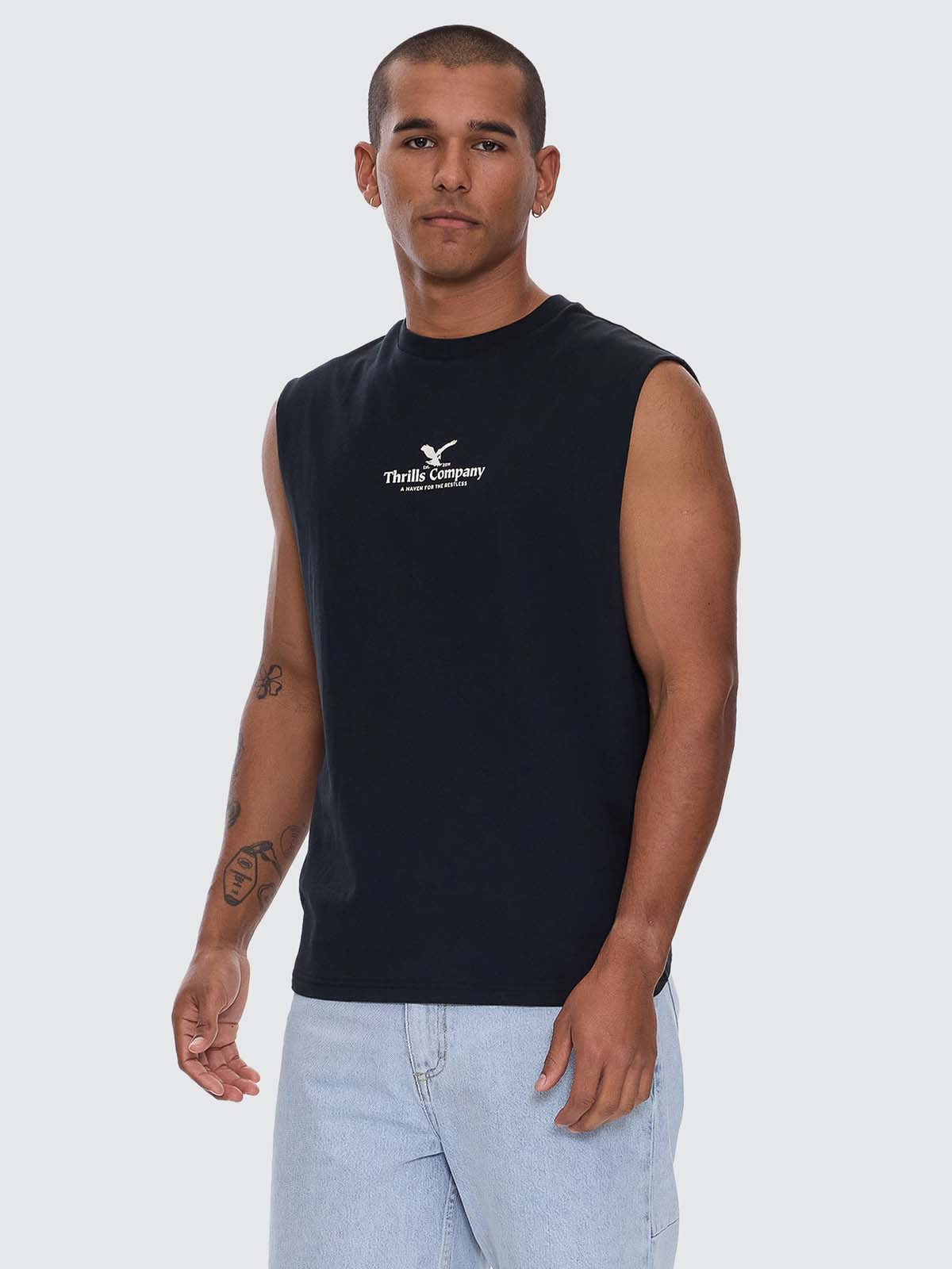 A Haven For The Restless Merch Fit Muscle Tee - Washed Black XS
