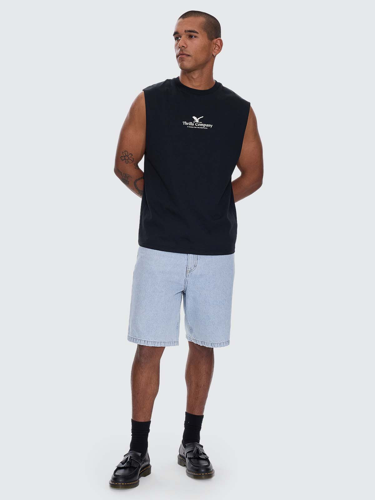 A Haven For The Restless Merch Fit Muscle Tee - Washed Black XS