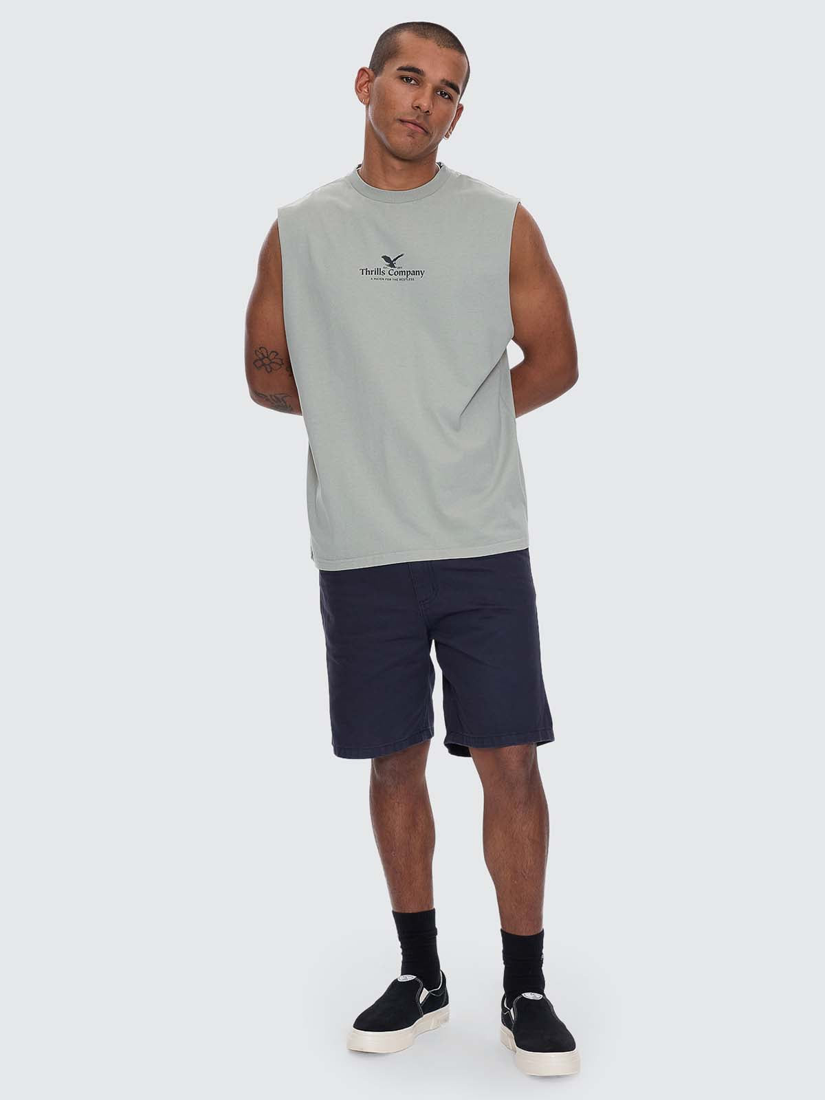 A Haven For The Restless Merch Fit Muscle Tee - Dirty Sage XS