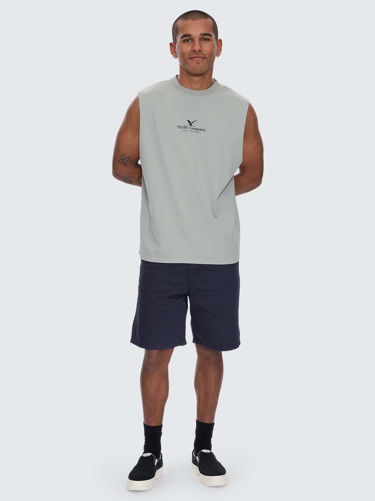 A Haven For The Restless Merch Fit Muscle Tee - Dirty Sage XS