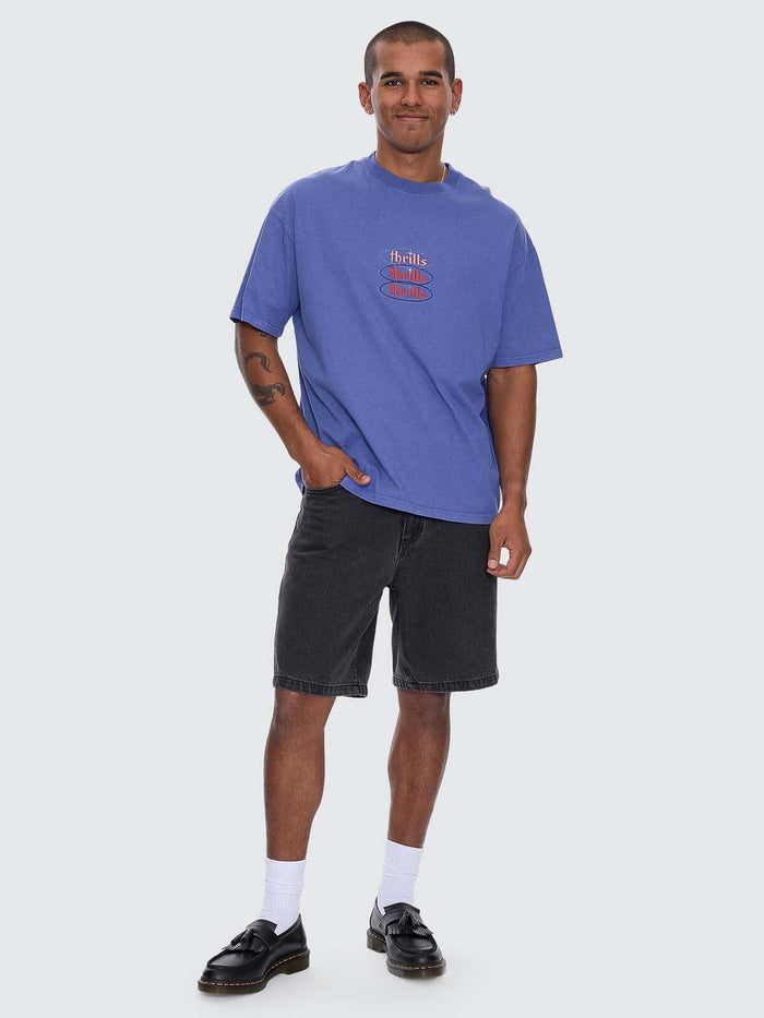 Crystal Clear Box Fit Oversize Tee - Sigma Blue XS