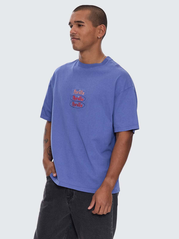 Crystal Clear Box Fit Oversize Tee - Sigma Blue XS