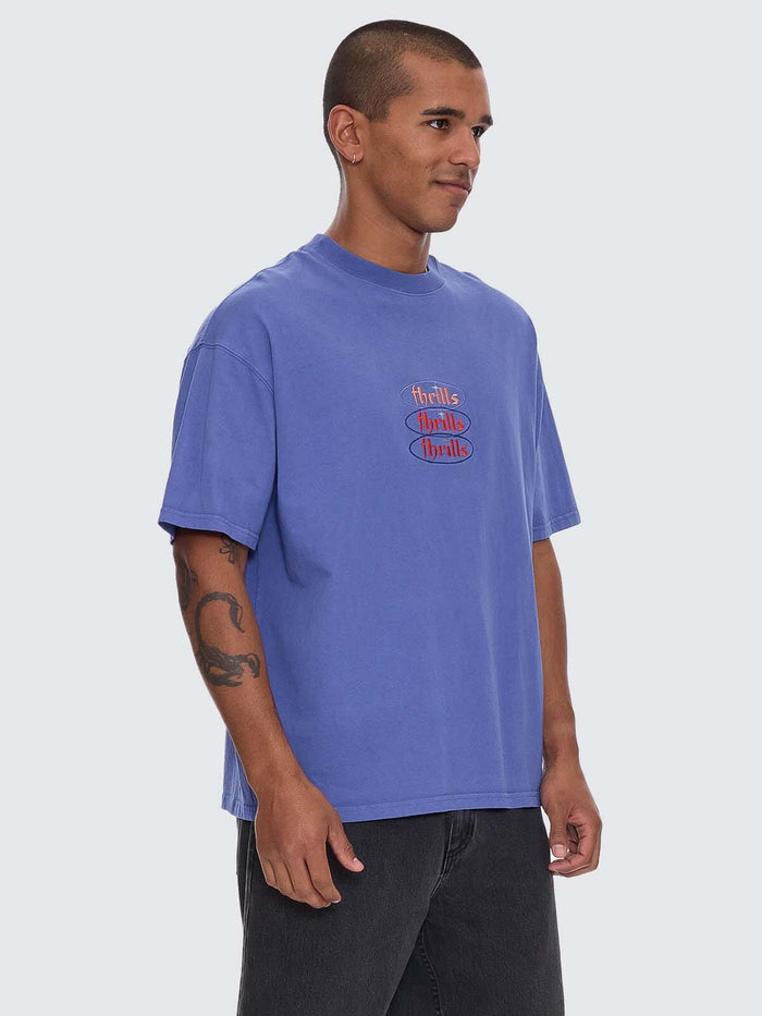 Crystal Clear Box Fit Oversize Tee - Sigma Blue XS
