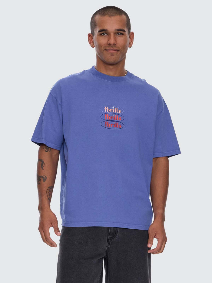 Crystal Clear Box Fit Oversize Tee - Sigma Blue XS