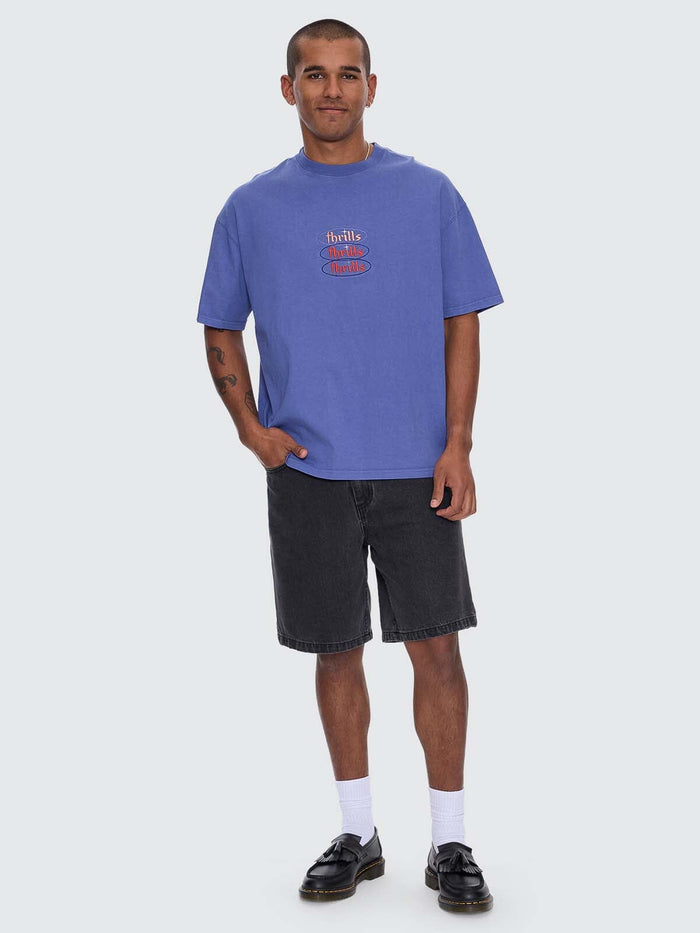 Crystal Clear Box Fit Oversize Tee - Sigma Blue XS