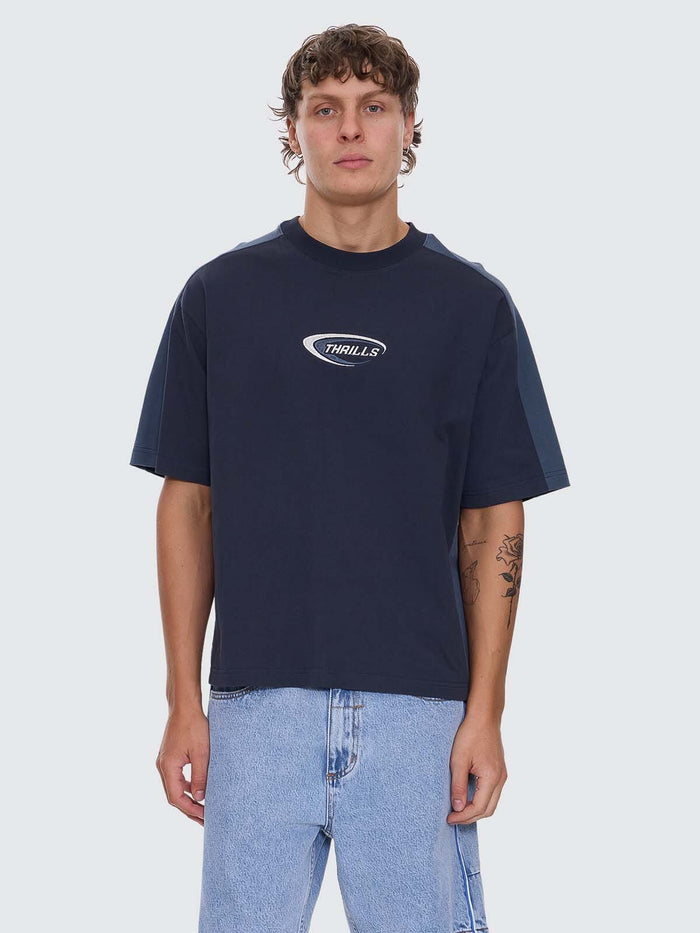 Fusion Panel Box Fit Oversize Cropped Tee - Total Eclipse XS