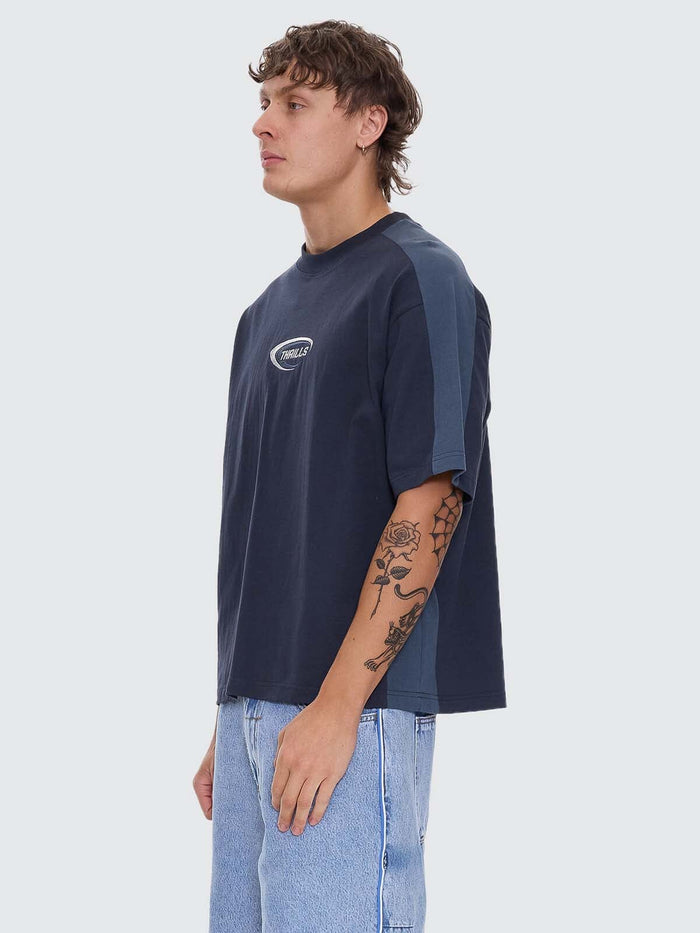 Fusion Panel Box Fit Oversize Cropped Tee - Total Eclipse XS