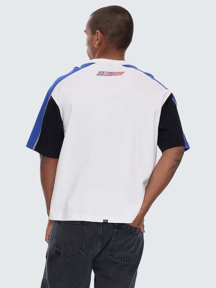 Rapid Fire Panel Box Fit Oversize Cropped Tee - Dirty White XS